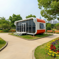 Villa Modulaire Pliable Détachable à Double Étage de 20 pieds, Conteneur Mobile Type Apple Cabin, Capsule Étanche Noire pour Jardin et Maison