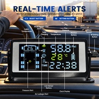 Capteur TPMS externe pour camion avec répéteur et affichage solaire pour camions lourds et remorques de 6 à 14 roues
