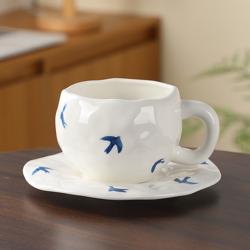 Tazza e piattino White Swallow