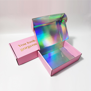 Boîtes d'expédition en carton ondulé personnalisées, grandes, avec couvercle supérieur, arc-en-ciel, 10x10x3, produits en carton ondulé, boîtes d'expédition en papier imperméables - Product Image 3