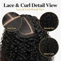 Perruque Lace Front Transparente 13x4 Cheveux Humains Bouclés Profonds Pré-Pluckés, Ligne de Cheveux Naturelle, Perruques en Dentelle Durables, Vente en Gros pour le Marché Américain