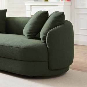 Modern Ylan Modern French Boucle <b>Sofa</b> Comfortable Couch <b>Brown</b> Dark Green Solid Wood for Living Room & Bedroom - Product Image 3