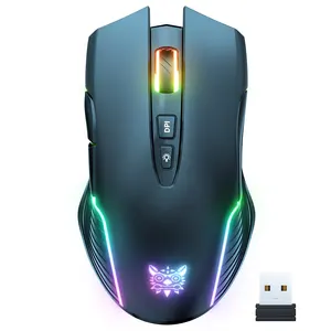 Onikuma Cw905 무선 블랙 게임 USB 마우스 벌집 꿀 빗 컴퓨터 마우스 3600 dpi RGB Led 빛