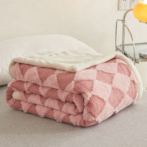 Soft Jacquard <strong>Double</strong> Layer <strong>Teddy</strong> Milk <strong>Fleece</strong> Blanket Throw Solid Flannel <strong>Fleece</strong> <strong>Double</strong> Bed Cover for Four Seasons Travel Air - Product Image 6