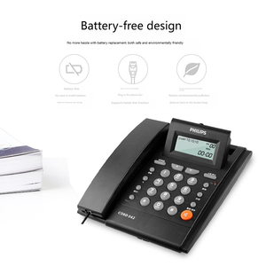 Téléphone fixe CORD042 pour bureau et domicile, sans batterie, écran d'affichage des appels réglable, noir - Product Image 2