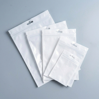 White Zip Lock Plastic Bag Phone Case Packages Wholesale Transparent Self-Sealing Bag Data Cable Packaging with Hole