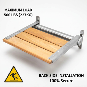 Foldable Wall Mounted Teak Shower Seat Stainless Steel Bath Bench Folding Shower <b>Chair</b> <b>for</b> <b>Bathroom</b> - Product Image 3