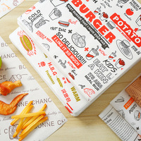 Papier d'emballage laminé personnalisé en usine, jetable, résistant à la graisse et à l'huile, recyclable, pour la pâtisserie, les rouleaux de poulet et les burgers