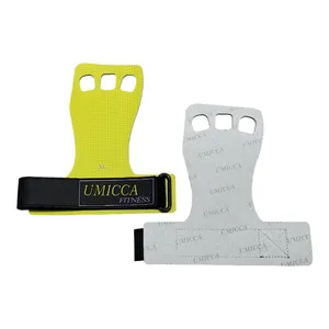 Umicca Gymnittens Grips Cuero antideslizante Carbono Ganchos de levantamiento de pesas ajustables Empuñaduras de mano Almohadillas de Palma lindas Correas Cinta