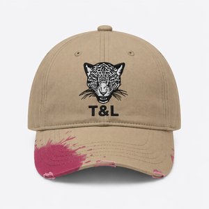 Wholesale Custom Logo <b>Flat</b> Embroidered Cotton Twill 6 Panel Baseball Cap Dad <b>Hat</b> Manufacturer - Product Image 2