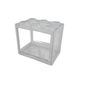 Groothandel Mini Desktop Betta <span class=keywords><strong>Aquarium</strong></span> Milieuvriendelijk Plastic Goudvis <span class=keywords><strong>Aquarium</strong></span> Vierkant Bouwsteen Decoratief Huis Kunst Modulair - Product Image 4