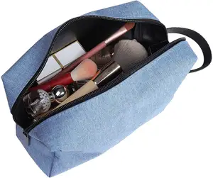 Mini bolsa de maquiagem personalizada, de tela à prova d'água com gancho para pendurar, para viagem, higiene pessoal, organizador pequeno