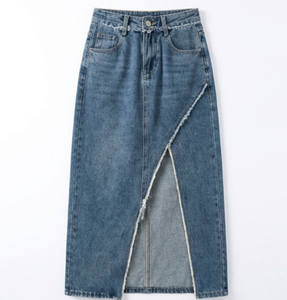 Jupe en jean asymétrique taille haute amincissante décontractée respirante mignonne et tendance pour <span class=keywords><strong>femme</strong></span>, nouvelle collection été 2026 Wangsheng - Product Image 1