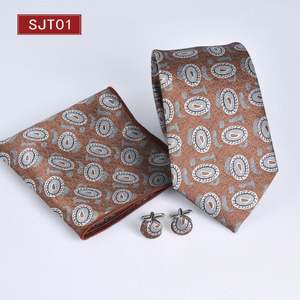 Conjunto de Tres Piezas de Jacquard para Hombre, Corbata Cuadrada, Gemelos, Accesorio de Vestir Profesional para Negocios, Corbata Nueva de 8 cm - Product Image 2