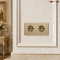 Prise murale électrique décorative industrielle française 4 modules 10A 220V avec interrupteur et ports USB-A et USB-C IP20