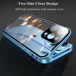 Funda Magnética de Vidrio Templado de <span class=keywords><strong>Doble</strong></span> Cara con Protección de 360 Grados y Cierre de Hebilla para iPhone 13 14 Pro Max - Product Image 4