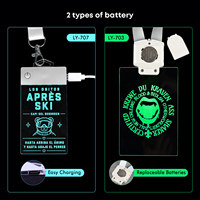 Badge LED promotionnel personnalisé avec cordon et crochet, badge en acrylique LED pour événement VIP, enregistrement d'invités