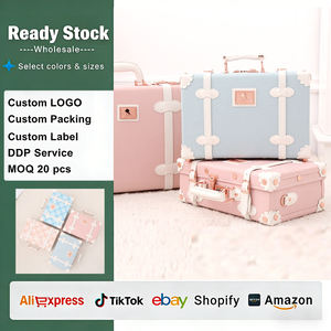 רטרו יד מטען לשאת על המזוודה חמוד pu לילה וינטג 'תא קטן 13 "תיק נסיעות לנשים עם רצועות - Product Image 1