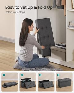 76*38*38Cm Hiện Đại Công Suất Lớn Kiểm Tra Nhập Có Thể Gập Lại Sử Dụng Nhà Phòng Khách Đồ Nội Thất Phòng Ngủ Tùy Chỉnh Lưu Trữ Băng Ghế Dự Bị Phân Trường - Product Image 4