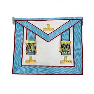 Delantal de cuero de piel de cordero, albañil Master instalado, regalia inglesa, albañil, con nivel de camiseta de metal dorado - Product Image 1
