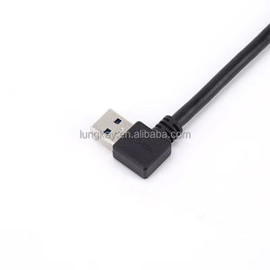 USB 3.0 Extension Right Angle <b>Adapter</b> Braid Shielded Panel Mount with Screw Hole Type a Male to a Female External Computer Cable - Product Image 2