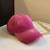 Casquette de baseball vintage unisexe, style rétro américain, effet vieilli, avec trous, casquette décontractée à large bord, grande taille, couronne profonde