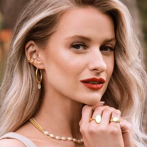 2025 Nueva alta calidad fina al por mayor 18K chapado en oro latón joyería perla encantos pendientes para mujeres regalos para mujeres - Product Image 2