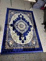 Tapis de prière musulman personnalisé de luxe en polyester jacquard tissé plat, fabriqué à la machine, antidérapant, pour l'extérieur, vente en gros