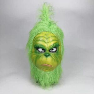 Disfraz de Monstruo Ladrón Genio Enmascarado con Cabello Verde, de Látex, con Máscara y Guantes, para Fiestas de Halloween o Navidad - Product Image 3