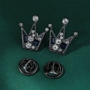 Broches de Corona de Estilo Retro <span class=keywords><strong>para</strong></span> Fiesta, de Aleación Metálica con Cristales de Imitación, Multi-Estilo, <span class=keywords><strong>para</strong></span> <span class=keywords><strong>Traje</strong></span> de Hombre, Cuello de <span class=keywords><strong>Camisa</strong></span>, Borla, Insignia - Product Image 3