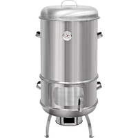 Barbecue au charbon de bois portable en acier inoxydable pour usage commercial - 40 cm x 91 cm, capacité de cuisson 10-20 kg