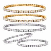 Listo para Enviar al por Mayor: Pulsera de Tenis de Acero Inoxidable 316L con Baño de Oro PVD de 18K y Circonitas, Impermeable, Inalterable, Joyería para Mujer