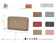 Portafoglio da Donna a Scomparto Singolo, Medio, in Microfibra Sintetica, con Chiusura a Cerniera, Compatto e Minimalista, Portamonete - Product Image 1