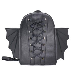 Maßgefertigter Schwarzer Fledermausflügel-Rucksack Neuartige Gothic <span class=keywords><strong>Goth</strong></span> Punk Spitzen-Lolita-Tasche Teufel-Hexe Damen-Umhängetasche - Product Image 1