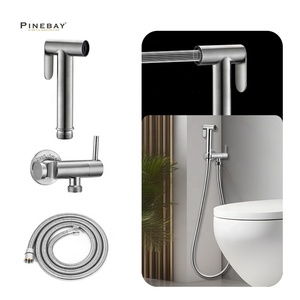 PINEBAY Mejor Precio Baño Autolimpieza Inodoro Shattaf Set Presión de agua Inodoro Accesorio Montado en la pared Mujer Bidet Pulverizador