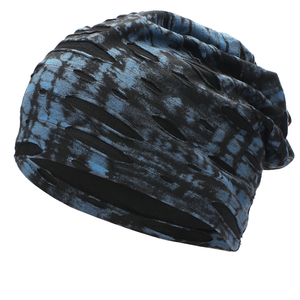 Tie Dye Tela de algodón Beanie Turban Slouchy Baggy Ear Protection Pullover Cap para mujeres y hombres Característica común - Product Image 1