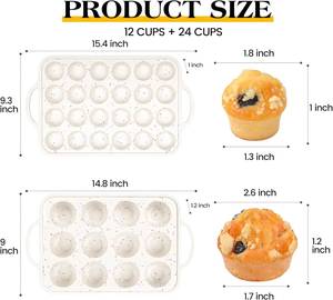 MUYULINS Molde para 12/24 Cupcakes, Marco Metálico Reforzado, Tipo Regular, con Asa, Molde Antiadherente de Silicona para Pasteles - Product Image 5