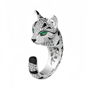 MUSHAN Jewelry Factory Designer Gemstones Jewelry 925 Sterling Silver <strong>Rings</strong> Woman 18k Gold Plating Leopard Fuzzy <strong>Cat</strong> <strong>Ring</strong> Party - Product Image 2