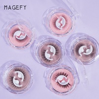 MAGEFY Faux cils auto-adhésifs Oeil de chat Bande complète de cils auto-adhésifs en soie Faux cils