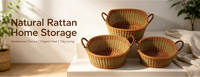 Panier de rangement ovale multifonctionnel, écologique, durable, en tissu tressé pour la maison