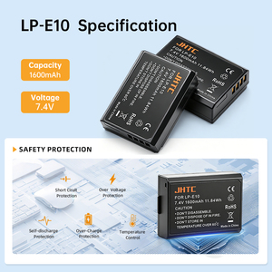 แบตเตอรี่ E10 LP-E10 LP สำหรับ Canon Rebel T3 T5 T6 X50จูบ X70 <span class=keywords><strong>EOS</strong></span> 1100D 1200D 1300D 2000D <span class=keywords><strong>4000D</strong></span> กล้องดิจิตอล - Product Image 2