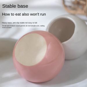 Anti-bijt keramische voerbak voor vogels, papegaaien, sproeten, tijgerhuidvogels, kleine voederbak, anti-verspreiding, anti-spat schaal, automatische bolvormige vogelbak - Product Image 3