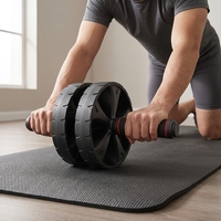 Rouleau abdominal à double roue pour débutants, entraîneur de renforcement musculaire silencieux, fitness à domicile