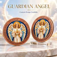 Pièce de monnaie religieuse Jésus en cuivre pur 999 de 1 oz, relief 3D, couleur UV, effet proof-like, symbole de l'espoir et de l'amour divin, artisanat métallique artistique
