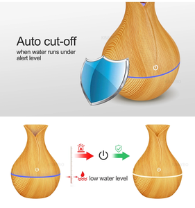 Portable 130ml USB Battery Wood Aroma Diffuser Ultrasonic Cool Mist Humidifier <strong>Knob</strong> Humidity Control 1-Year Warranty Household - Product Image 3