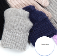 Gants tricotés pour enfants avec Hello Table Five Finger Mittens Warm Fleece-doublé pour le cyclisme