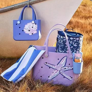 Bolso de mano de playa de EVA ligero con orificios, personalizado con logo, grande, impermeable, duradero, con dos asas y parte superior abierta, para verano, venta al por mayor - Product Image 1