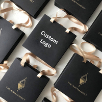 Boîte à bijoux en carton écologique portable avec revêtement UV, doublure en éponge, ruban intégré, ensemble d'emballage en papier violet pour mariage