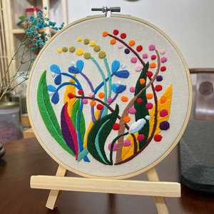 Juego de bordado de punto de cruz personalizado DIY, conjunto de costura de patrones de flores con aro de bordado, manualidades hechas a mano, regalo de costura - Product Image 4