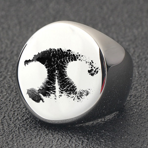 Anillo de Acero Inoxidable para Hombre, 22MM, Redondo, Chapado en Oro, Grabado Láser con Patrón Abstracto, Estilo Punk, Joyería de Moda, Regalo - Product Image 4